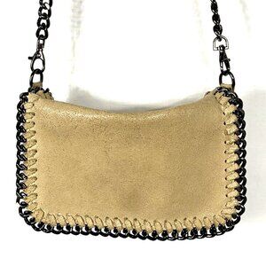Sofia Purse Women's Beige Crossbody Chain Boho Rocker Shoulder Bag Italy